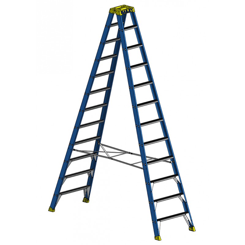 BAILEY Professional Punchlock Fibreglass Double Sided Step Ladder 12ft ...