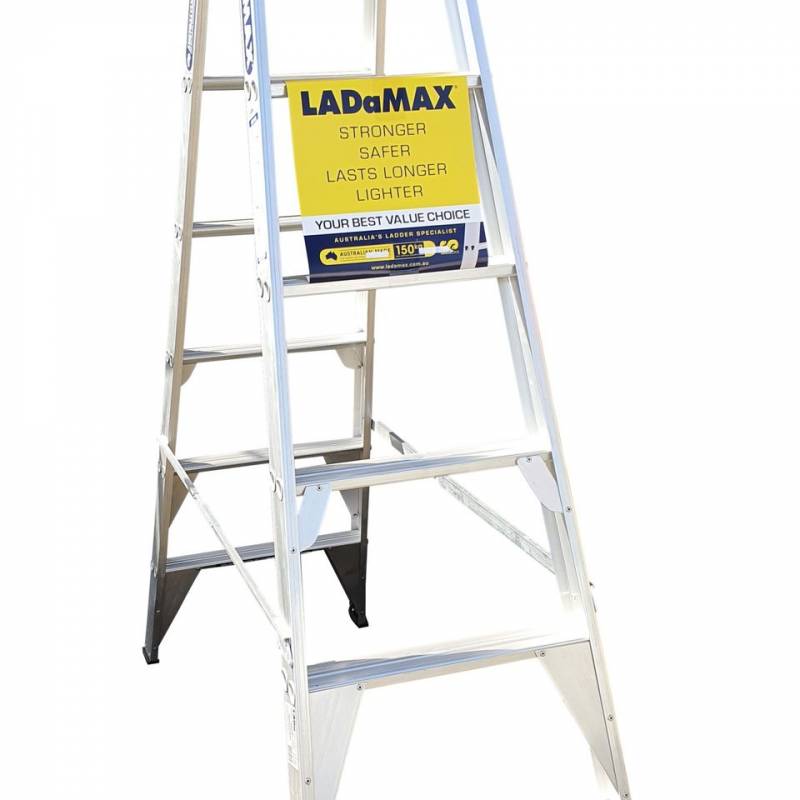 Ladamax Aluminium 150kg Double Sided Ladder - 8Ft (2.4m)