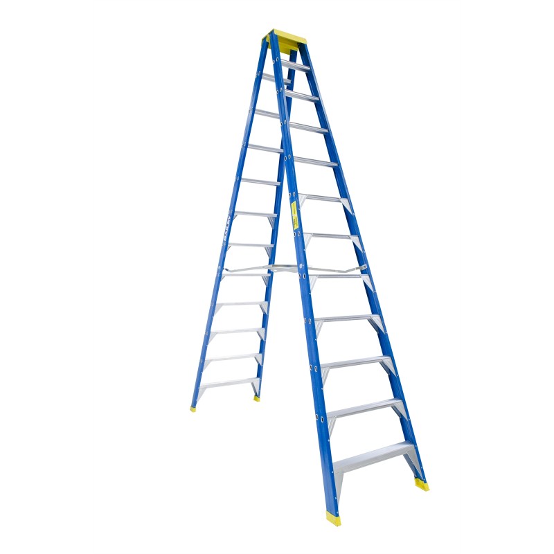 BAILEY Professional Punchlock Fibreglass Double Sided Step Ladder 12ft 3.6m