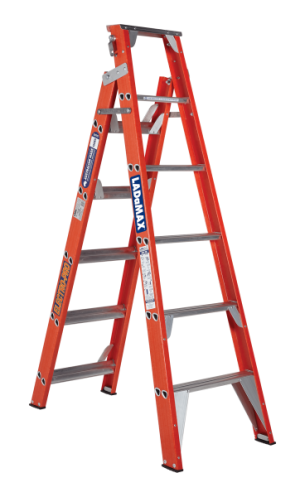 Ladamax Fibreglass Dual Purpose Step Extension Ladder | Swagelock Swagelock style is stronger in twist than riveted ladder