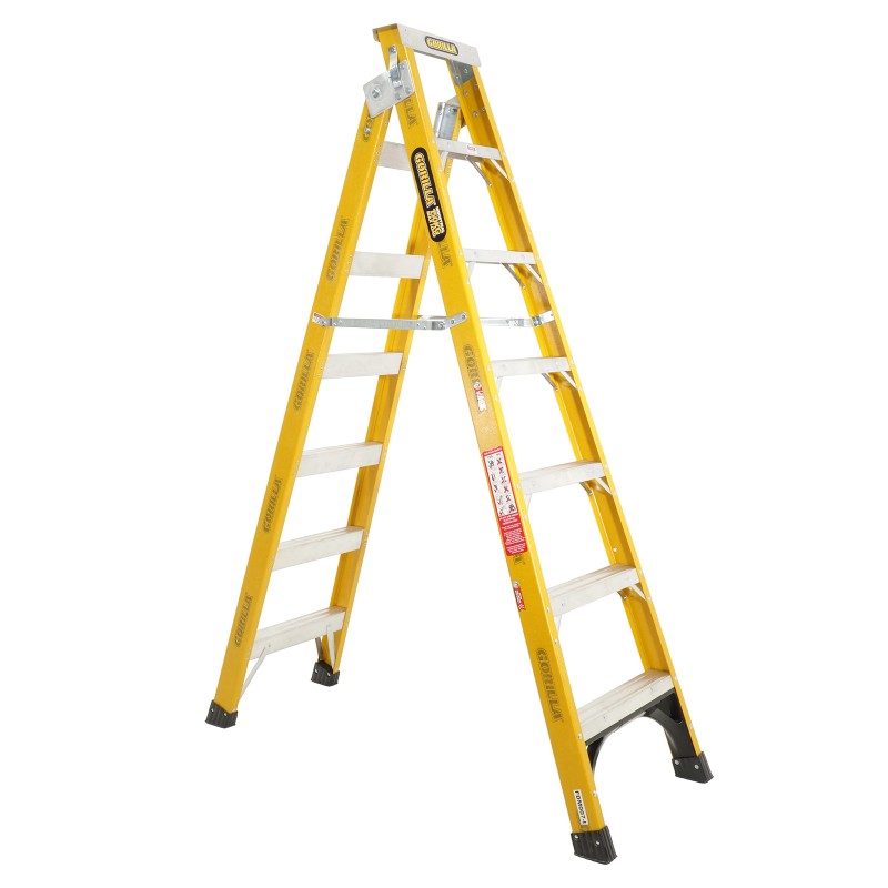 Gorilla Fibreglass Dual Purpose Ladder 150 kg 8ft 2.4m - 4.5m