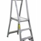 INDALEX Pro Series Aluminium Platform Ladder 3 Steps 6ft/3ft (1.8m/0.9m) | Indalex Platform Shelf | Indalex Platform Castors | Indalex Safety Gate
