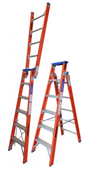 Indalex Pro Series Fibreglass Dual Purpose Ladder 6ft 1.8m - 3.2m | Indalex Pro Series Fibreglass Dual Purpose Ladder 6ft 1.8m - 3.2m | Indalex Pro Series Fibreglass Dual Purpose Ladder 6ft 1.8m - 3.2m