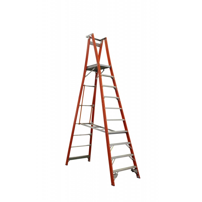 Indalex Pro Series Fibreglass Platform Ladder 10 Step (3.0m)