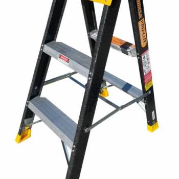 Gorilla FSM003-PRO Ladder Pro-Lite 0.85m 3 Step Double Sided Fibreglass ...